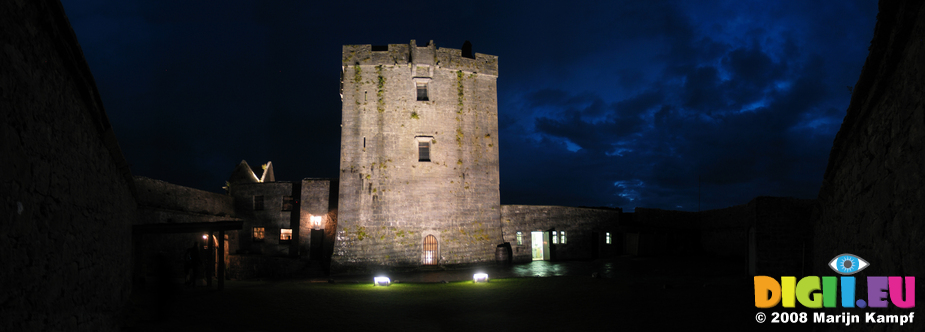 26995-27001 Dunguaire Castle court yard at night